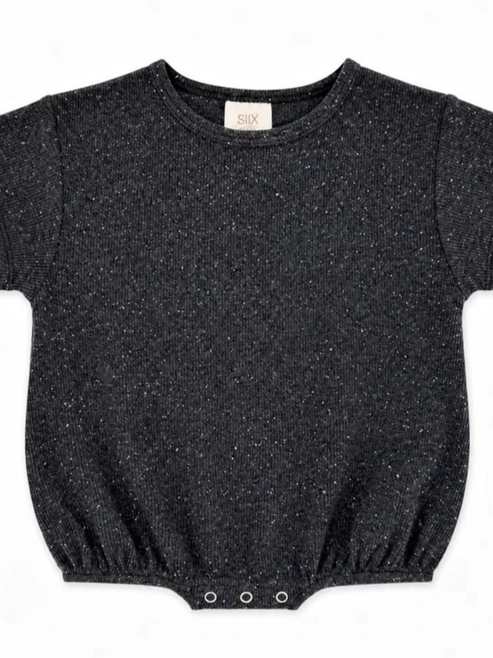 NWT SIX SpearmintLove Charcoal Speckle Short Sleeve Shirt Bubble Romper 18-24